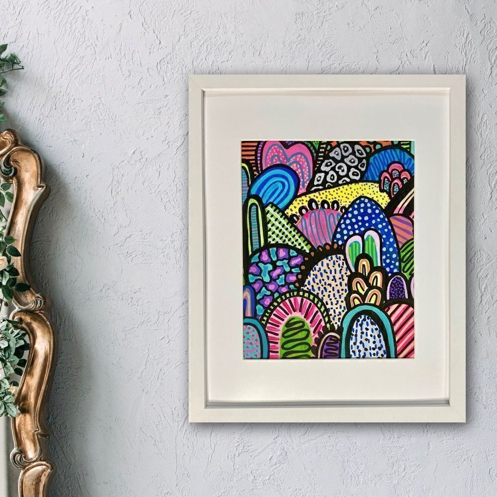 Custom One of a Kind Neon Rainbow Abstract Painting Original Artwork - Picture 4 of 13